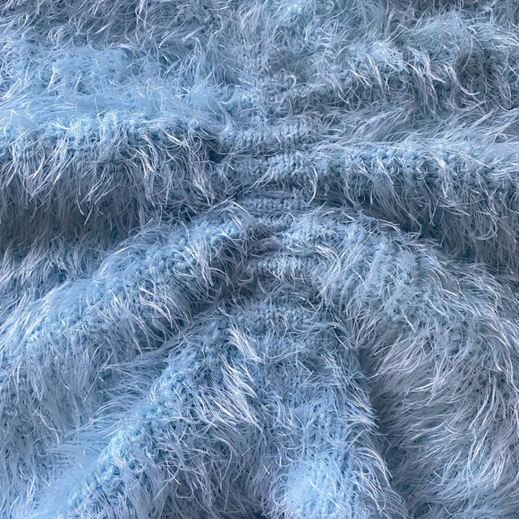 Rue21 Blue Fuzzy Crew Neck Sweater - Picture 3 of 4